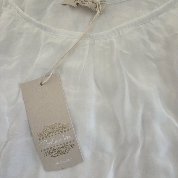 NWT Bellambia White Silk Blend Strap Tiered Maxi Made In Italy Dress Size Small - Picture 4 of 6